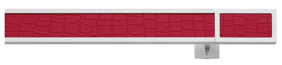 Karnisz Jane wykończenie 81CR aluminium satyna malowane mat + skóra imitująca krokodyla 