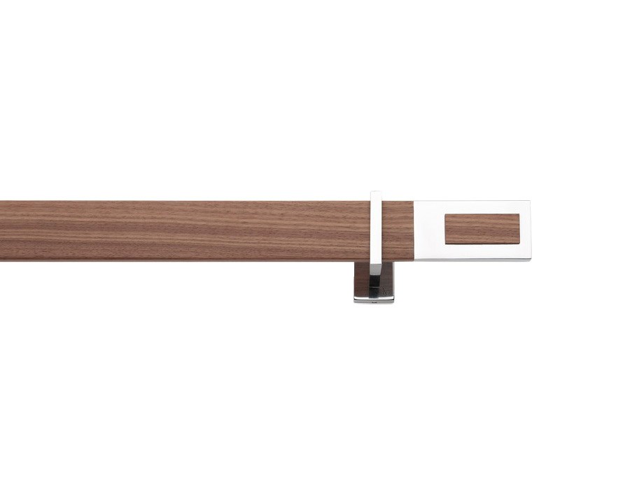 Karnisz Priscilla Wood 67DC aluminium polerowane + orzech Canaletto