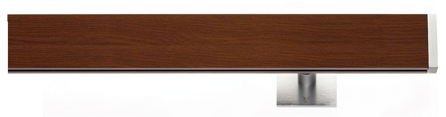Karnisz szynowy Carmen aluminium stal satyna z profilem okleinowanym wiśnia 25A