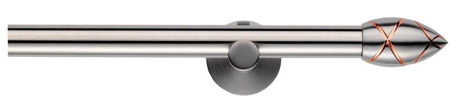 Karnisz Vittoria 97R stal satyna - miedź