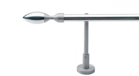 Karnisz Diva 2006 - połączenie aluminium polerowanego i satyny