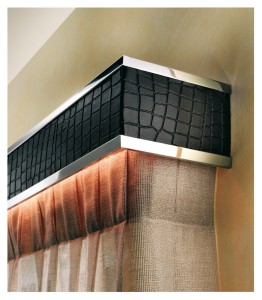 Karnisz szynowy Cecilia aluminium + skóra