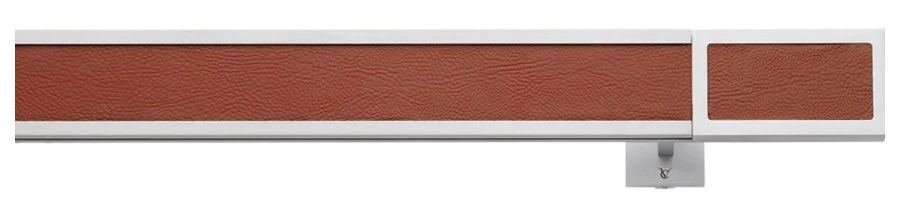 Karnisz Jane wykończenie 81BC aluminium satyna malowane mat + skóra cielęca brązowa