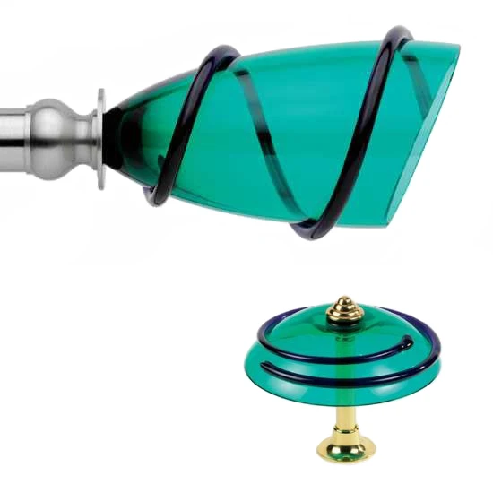 Karnisz mosiężny Loretta - zakończenie  i razeta do podpięcia zasłony ze szkła Murano