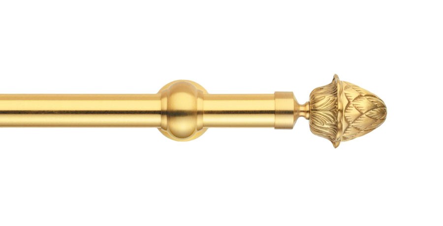 Karnisz mosiężny Ornella mosiądz satynowy matowy 96, rura gładka