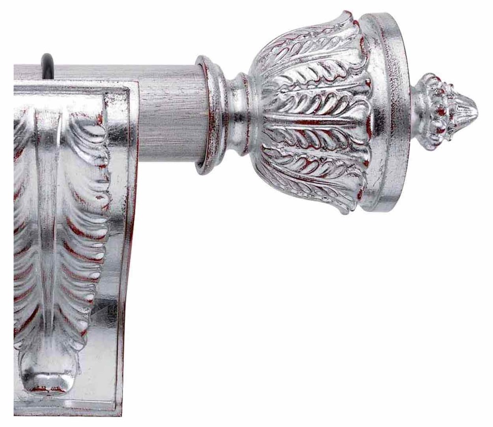 Karnisz drewniany Raissa wykończenie 50FA folia srebro