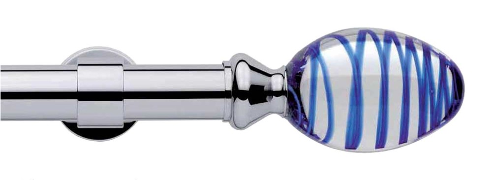 Karnisz mosiężny Melissa - zakończenie ze szkła Murano wersja AM (granatowy)