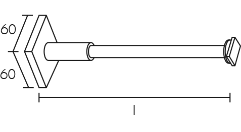 Wspornik ścienny pojedynczy karnisza szynowego Carmen