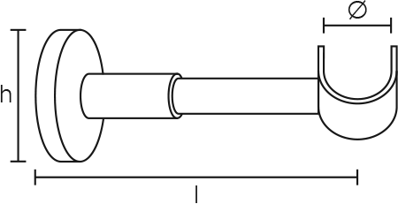Karnisz mosiężny Melissa - wspornik pojedynczy otwarty