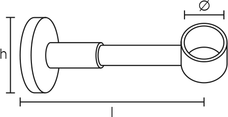 Karnisz mosiężny Melissa - wspornik pojedynczy zamknięty