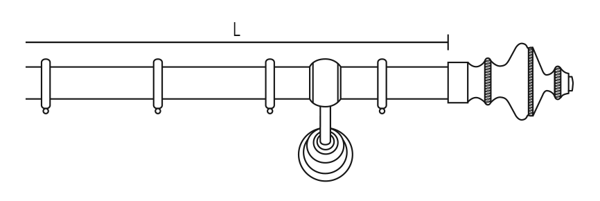 Karnisz mosiężny Viviana jednobiegowy