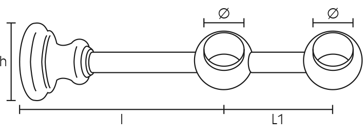 wspornik podwójny zamknięty Ø 35/35