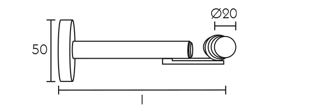 Karnisz stalowy Zineb wspornik pojedynczy środkowy