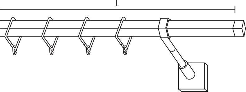 Karnisz stalowy Margot pojedynczy z klamrami