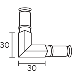 Łącznik kątowy kąt prosty do rury kwadro