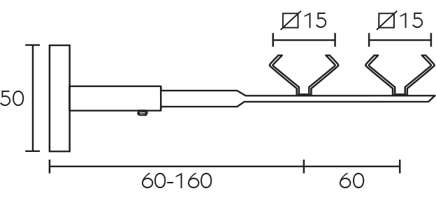 Wspornik ścienny podwójny środkowy karnisza Letizia