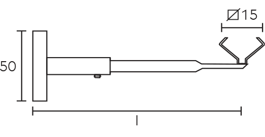 Wspornik ścienny środkowy pojedynczego karnisza Letizia