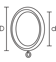 Kółko mosiężne z oczkiem do rury 35 mm