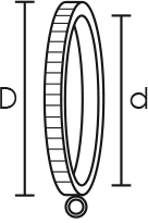 Kółko mosiężne karnisza Paola poprzecznie prążkowane