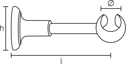 Wspornik mosiężny otwarty