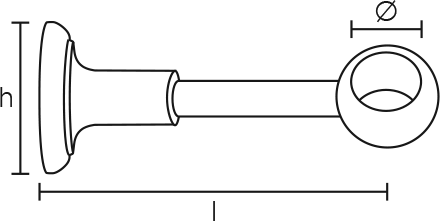 Karnisz Paola wspornik ścienny zamknięty